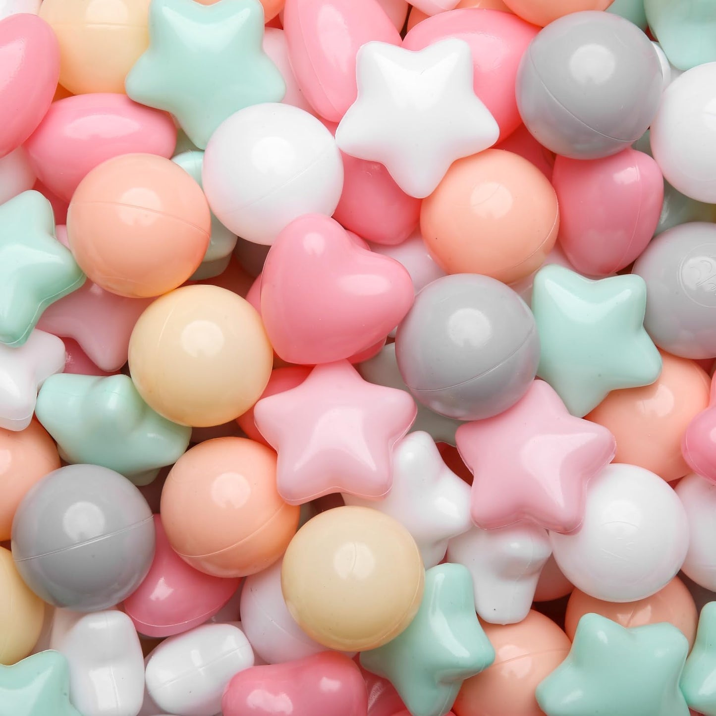 GOGOSO Ball Pit Balls – 200pcs Stars & Hearts, 2.15-Inch, Colorful, Durable & Safe