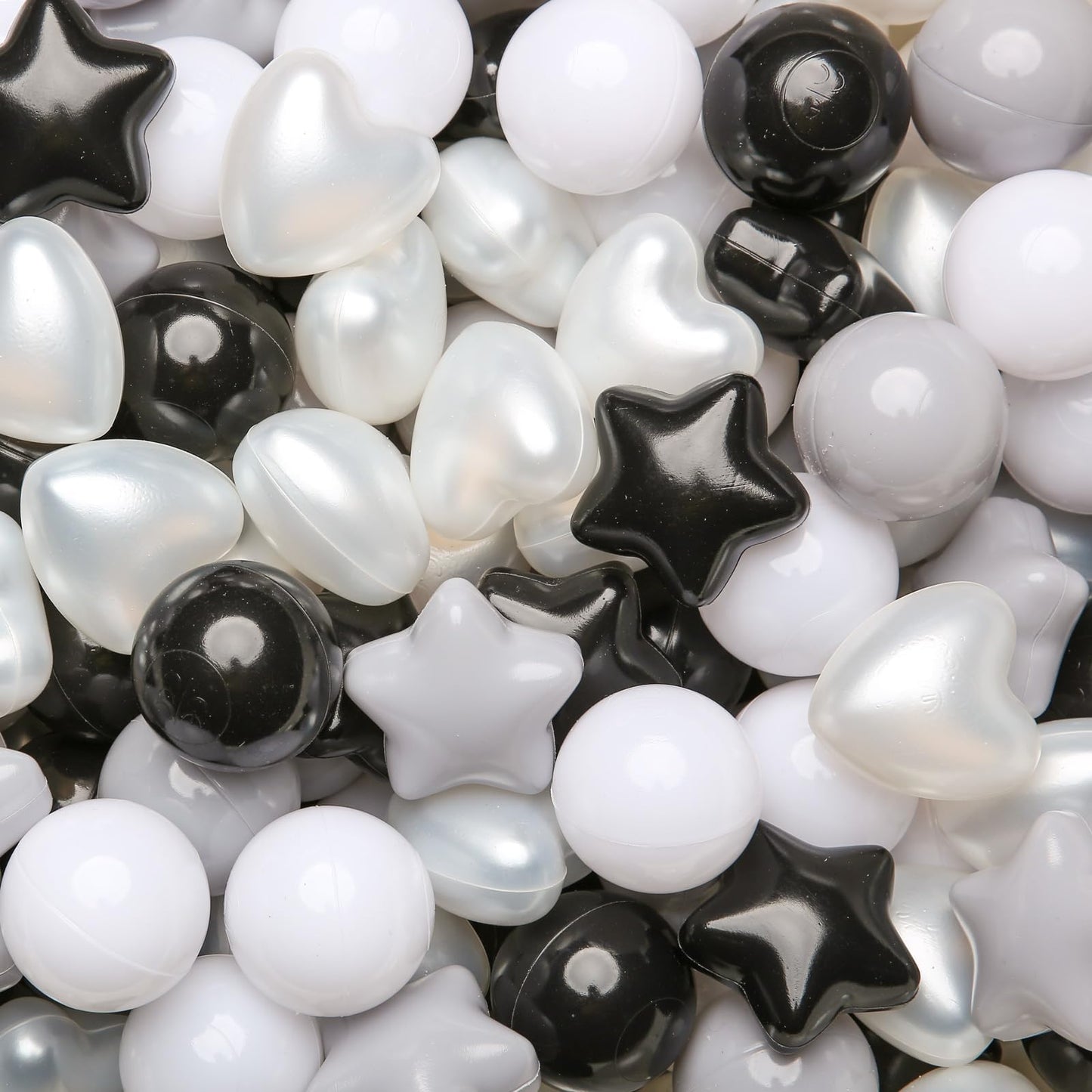 GOGOSO Ball Pit Balls – 200pcs Stars & Hearts, 2.15 inch, Non-Toxic, Portable Storage Bag