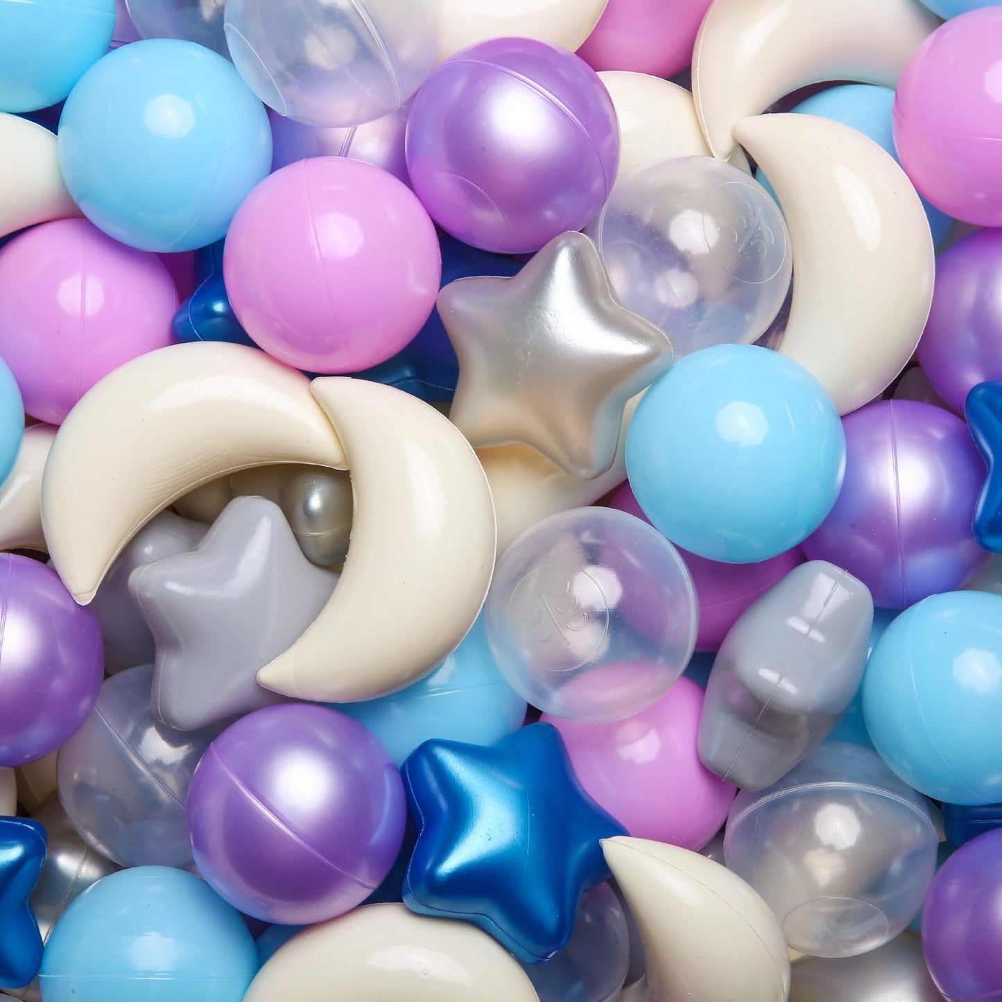 GOGOSO Ball Pit Balls Stars Moon Shapes – 100pcs | Blue Purple