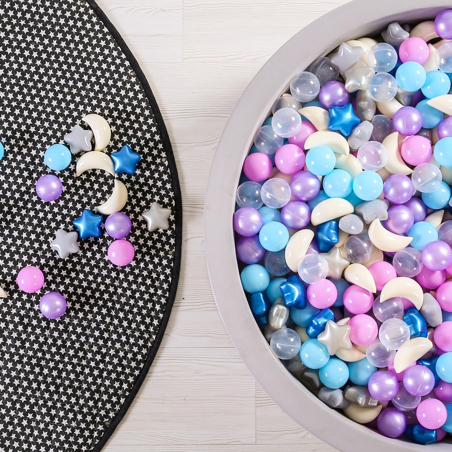 GOGOSO Ball Pit Balls Stars Moon Shapes – 100pcs | Blue Purple