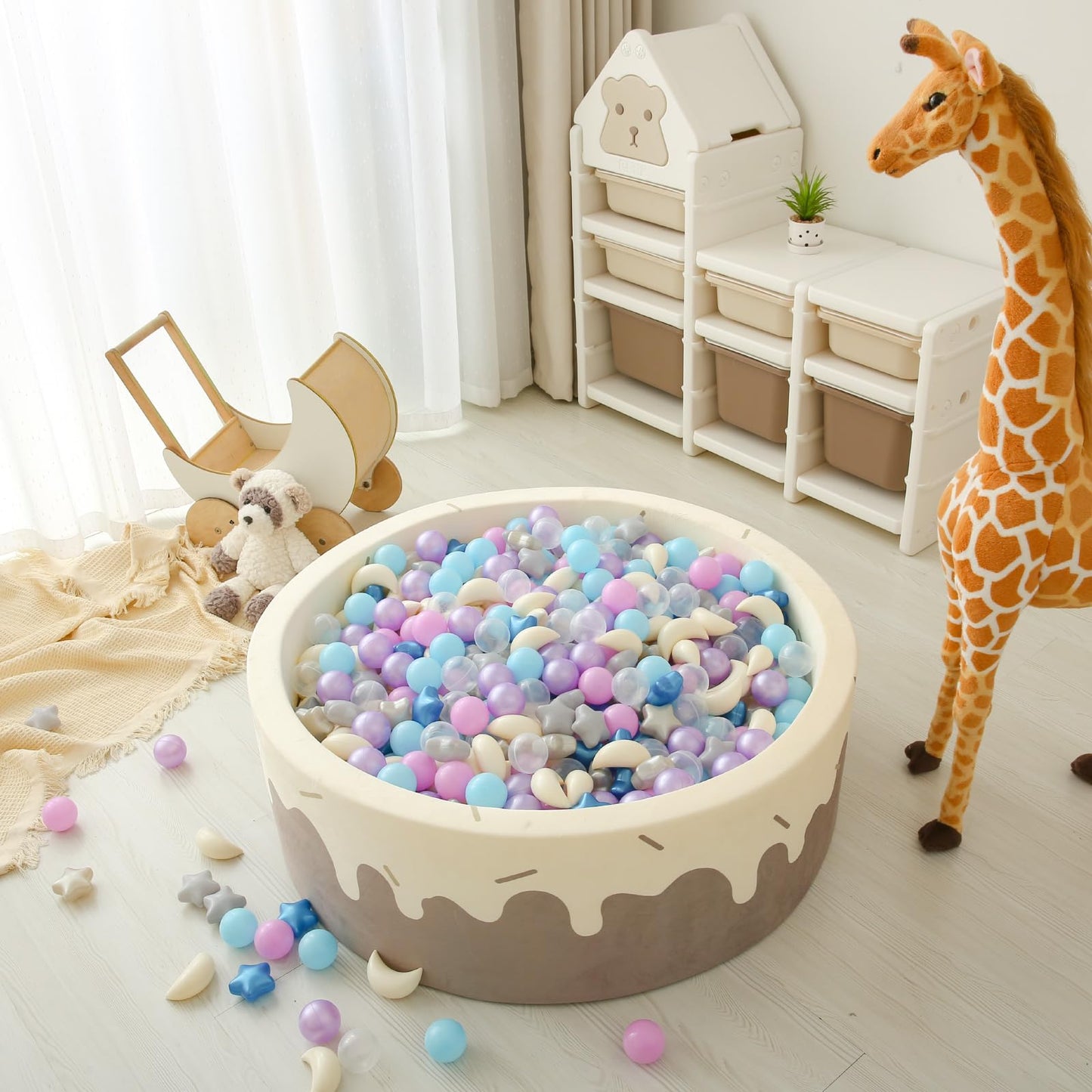 GOGOSO Ball Pit Balls Stars Moon Shapes – 100pcs | Blue Purple