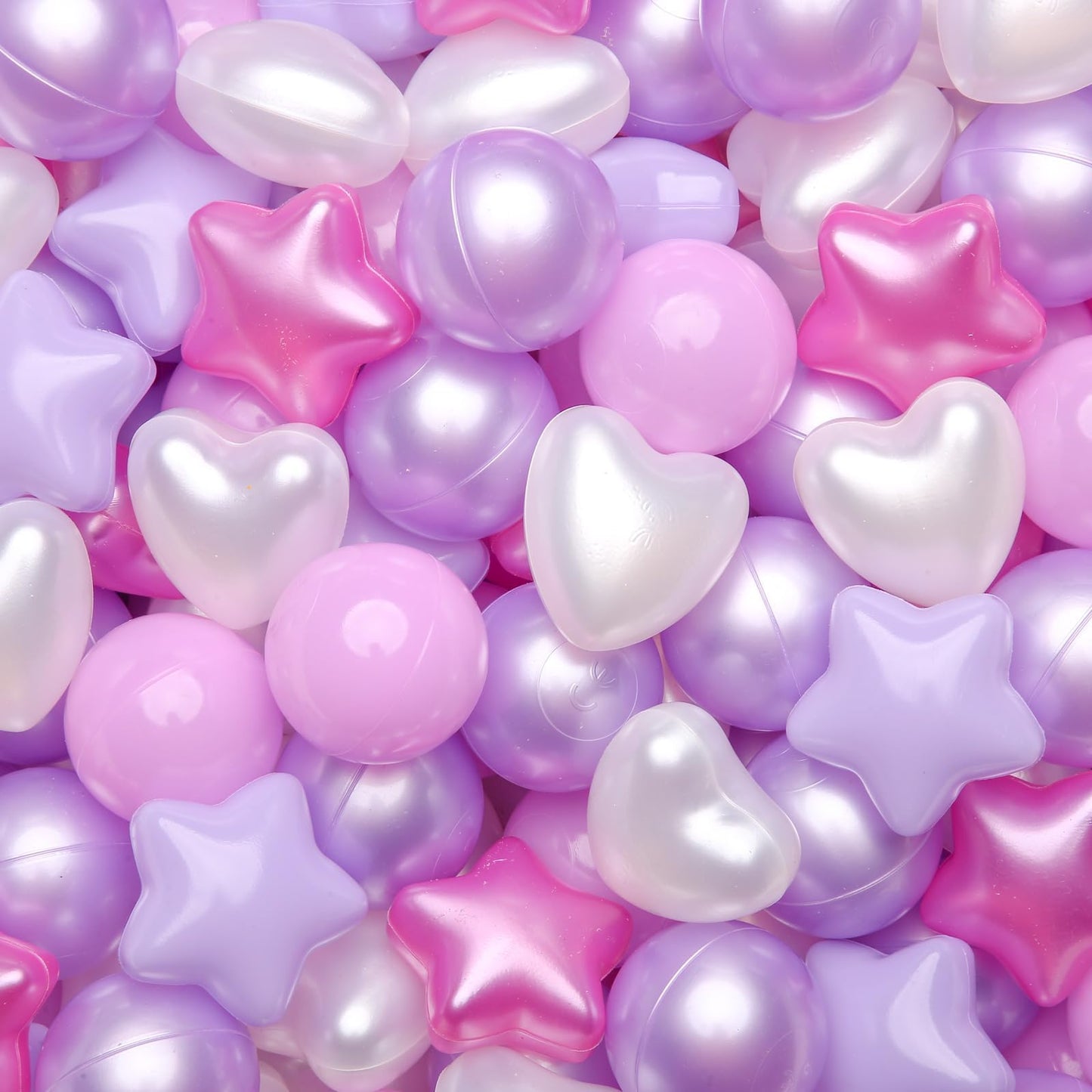 GOGOSO Ball Pit Balls — 200pcs Stars & Hearts, Pastel Colors, 2.15-Inch