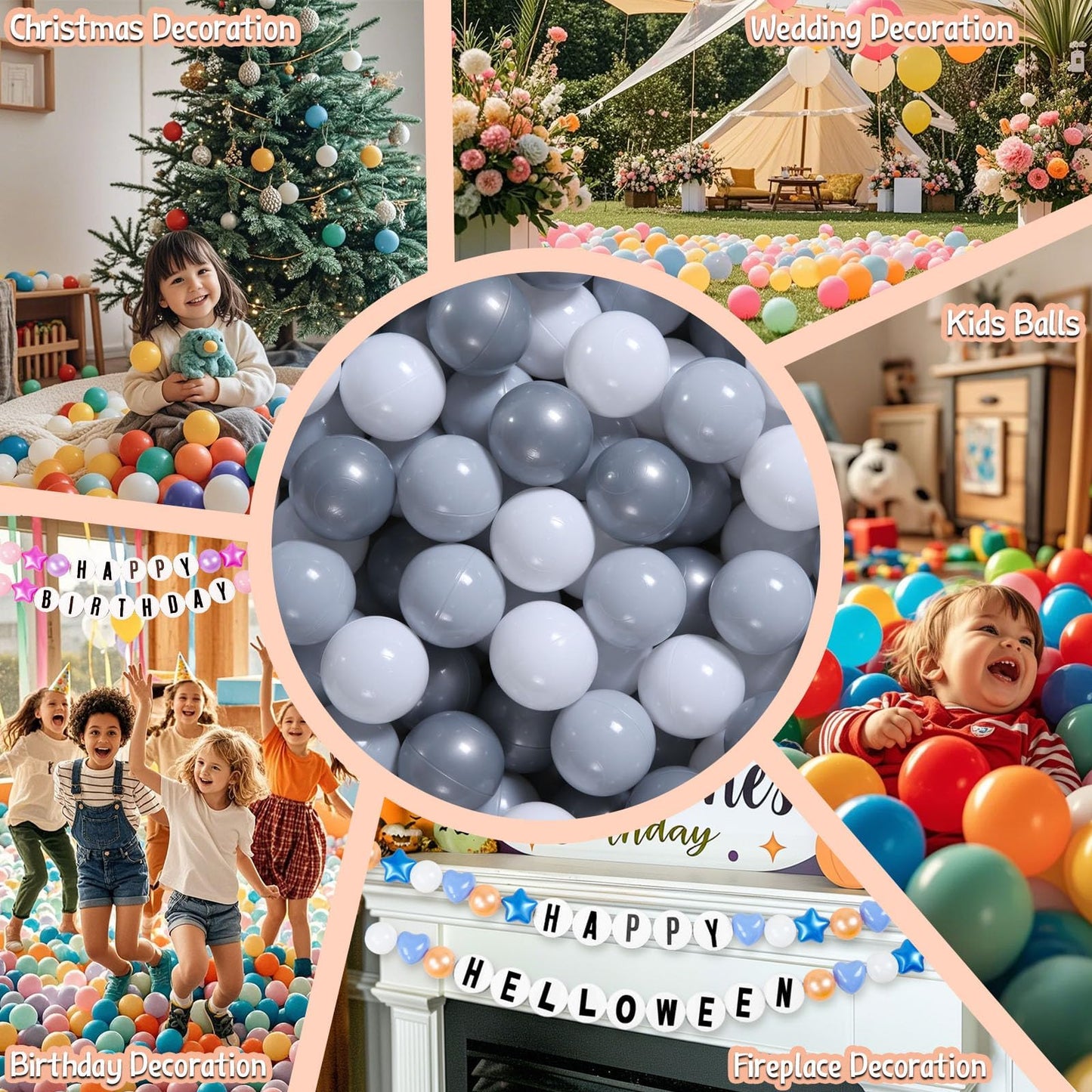 GOGOSO Ball Pit Balls - 100 Pack, Soft Pastel 2.2-Inch Balls, Non-Toxic BPA-Free