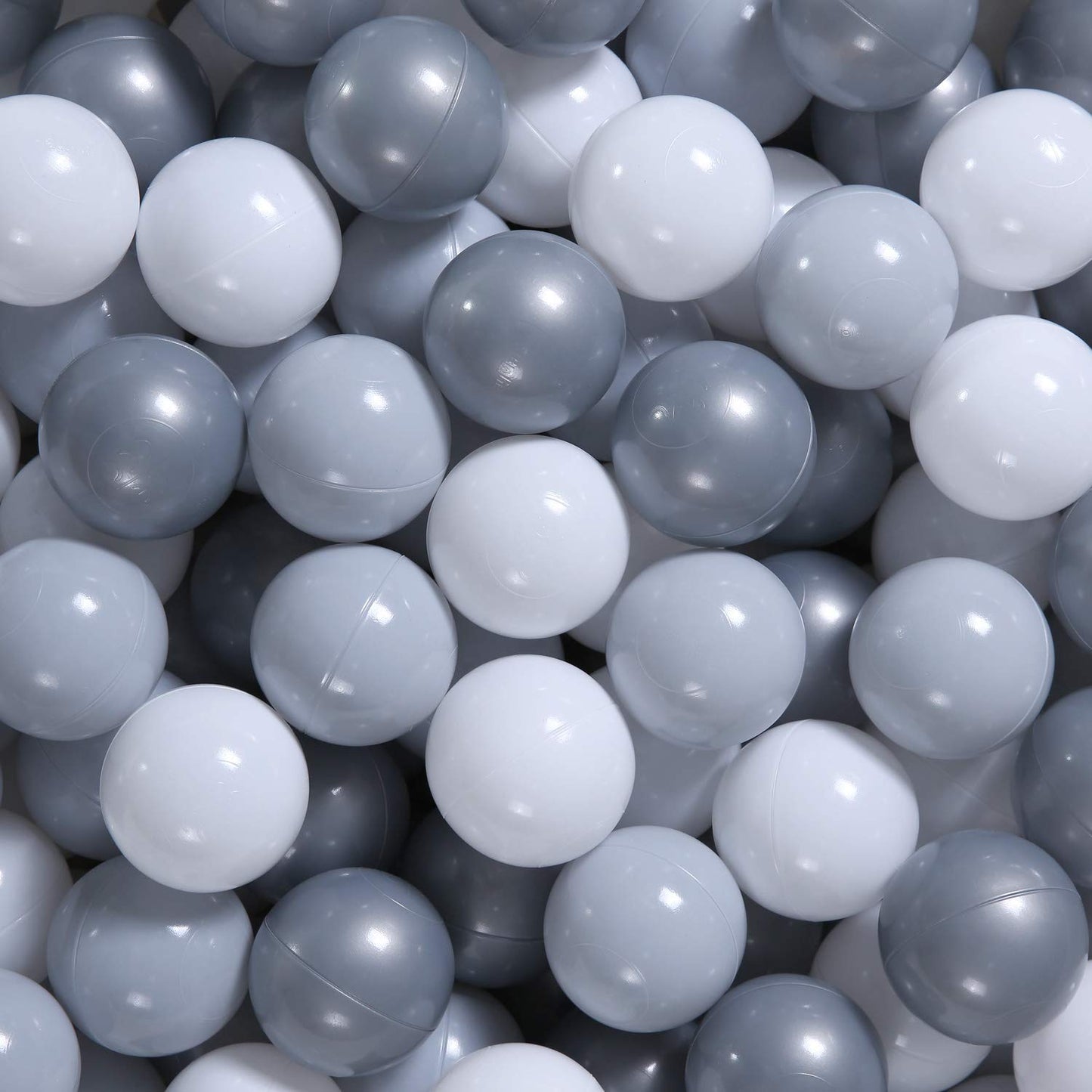 GOGOSO Ball Pit Balls – 200 Soft Plastic Play Balls for Toddlers, BPA-Free, Gray & White