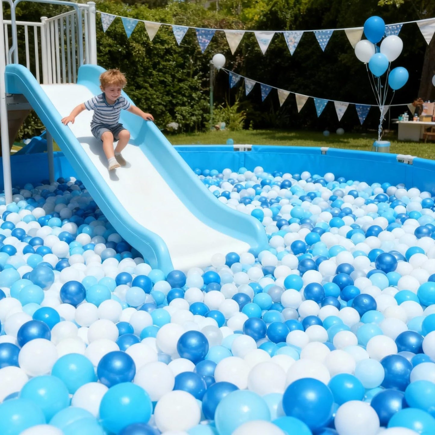GOGOSO Ball Pits Balls for Toddlers – Non-Toxic 2.15-Inch Plastic Balls in Pearl Blue (50/100/200/500 Pack)