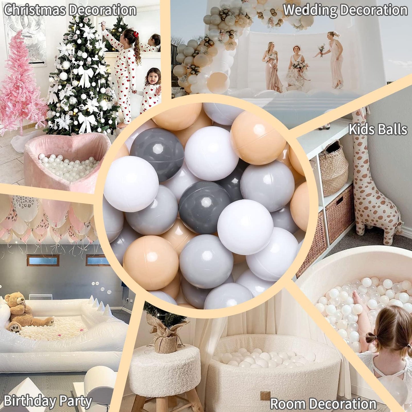 GOGOSO Ball Pits Balls – 100pcs, 2.15-Inch Diameter, Non-Toxic, Crush-Proof