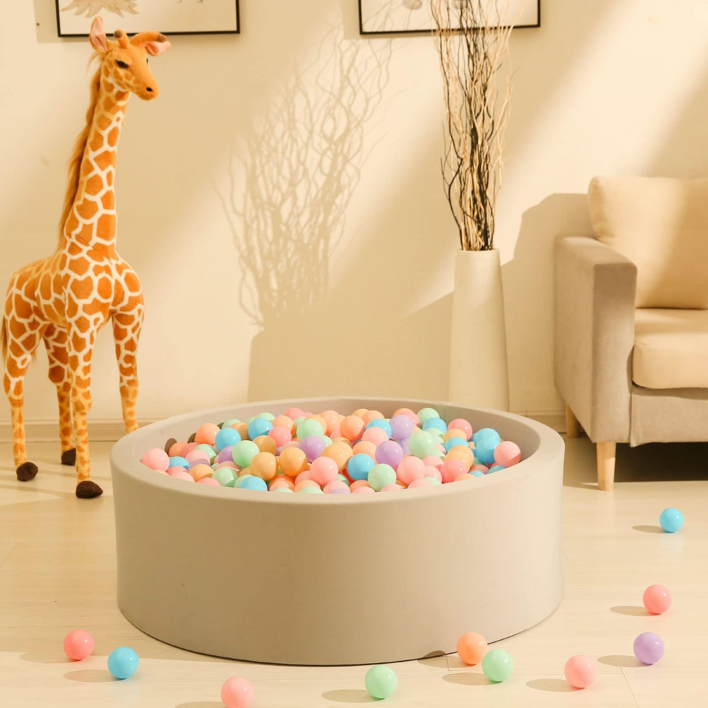 GOGOSO Ball Pits Balls for Toddlers – 2.2-Inch Crush-Proof, Non-Toxic, 7-Color Mix (100 Balls)