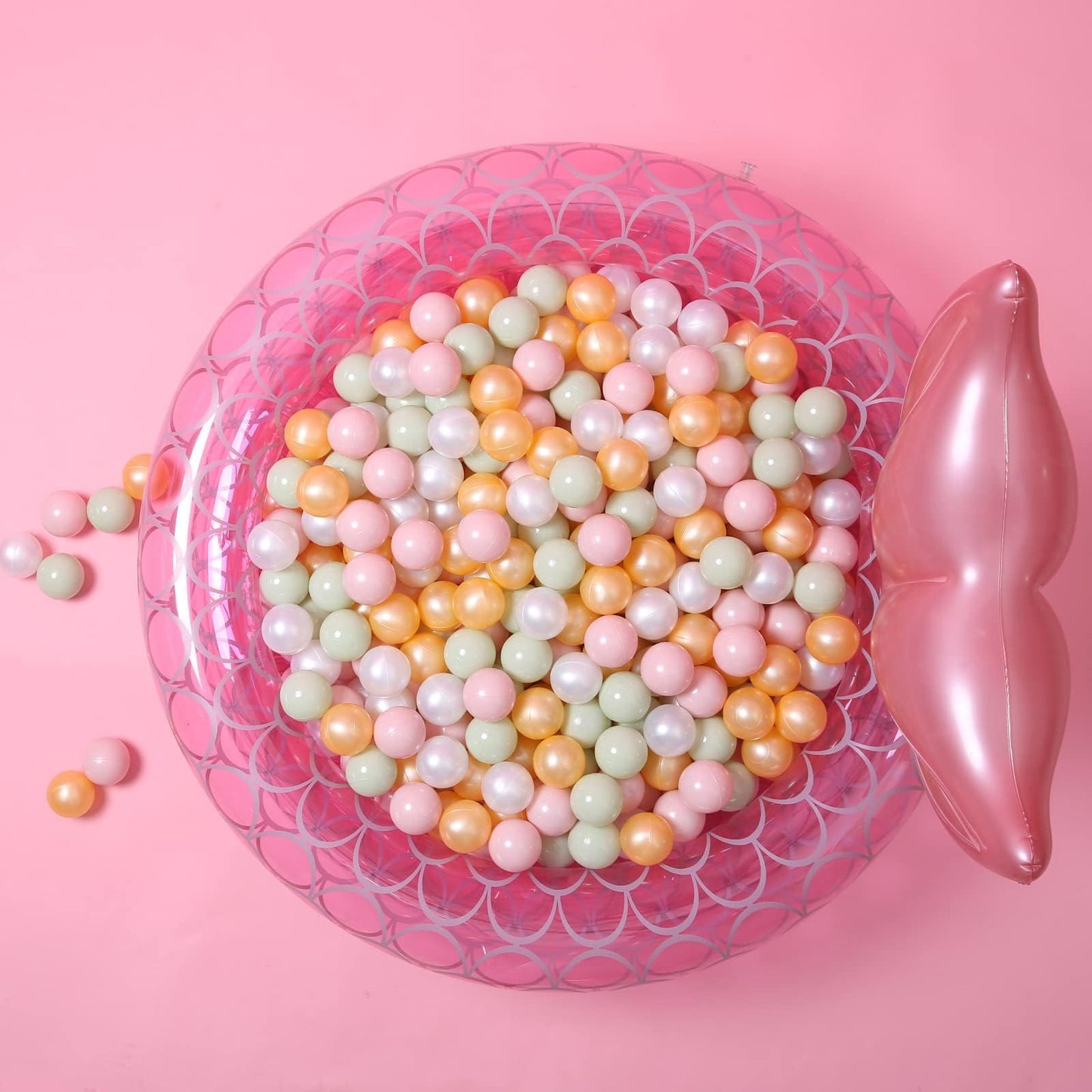 GOGOSO Ball Pits Balls – Non-Toxic 2.2-Inch Play Balls (Pearl Pink/Gold/Green/White) 100