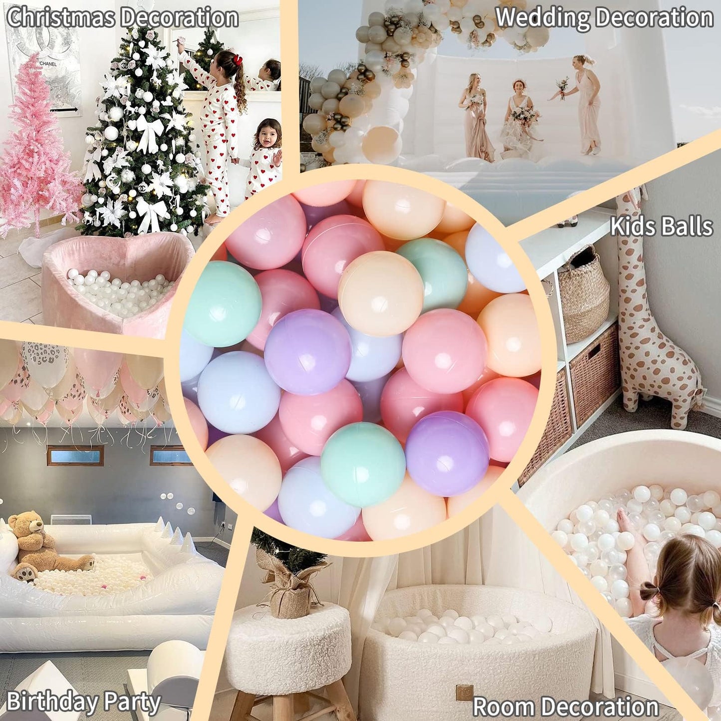 GOGOSO Ball Pits Balls – 2.2-Inch Crush-Proof, Non-Toxic Macaron Colors, 200 Balls