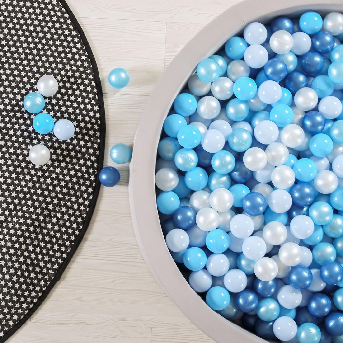 GOGOSO Ball Pits Balls for Toddlers – Non-Toxic 2.15-Inch Plastic Balls in Pearl Blue (50/100/200/500 Pack)