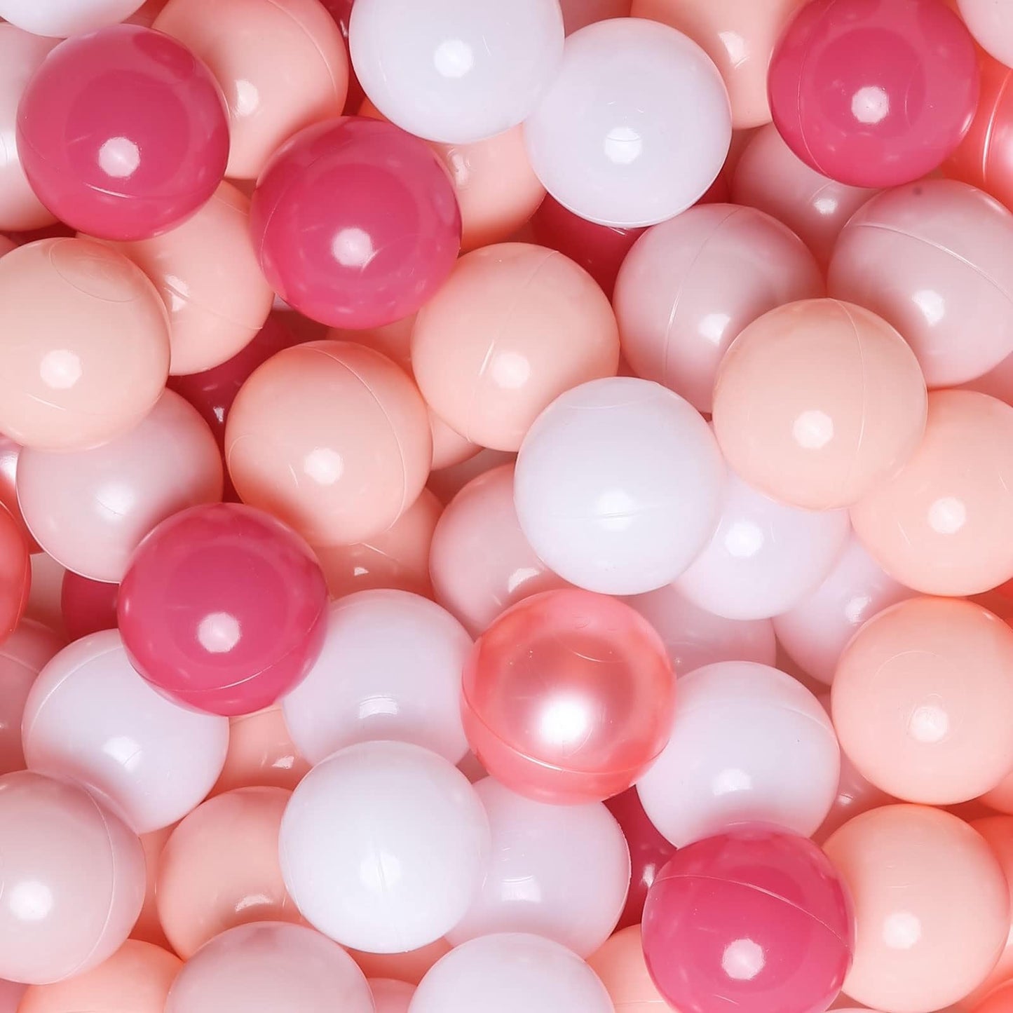 GOGOSO Ball Pits Balls for Toddlers – 2.2-Inch, Crush-Proof, Non-Phthalate, Non-Toxic, 100pcs (Pearl Red & Pink/White)