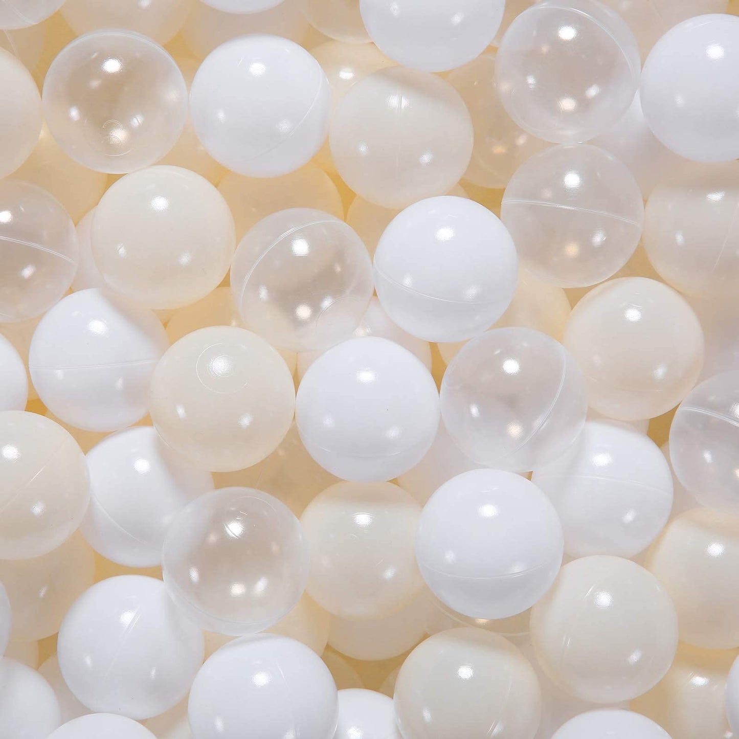 GOGOSO Balls for Ball Pit – 200pcs White/Beige/Clear Plastic Balls for Toddlers