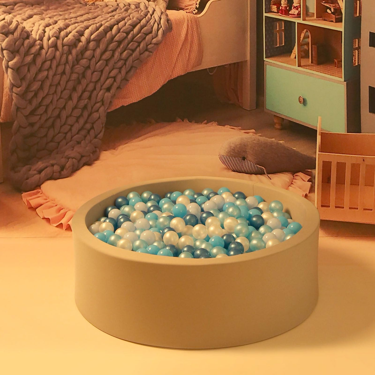 GOGOSO Pearl Blue Ball Pits Balls 2.15-Inch 200 Count – Non-Toxic, Crush-Proof