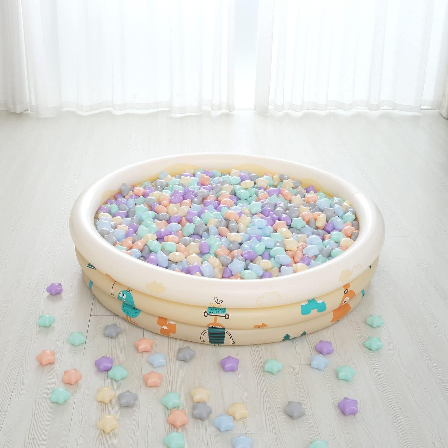 GOGOSO 100 Ball Pit Balls Star Bals – Pink Soft Plastic Play Balls, 2.15 inches | Phthalate Free & BPA Free