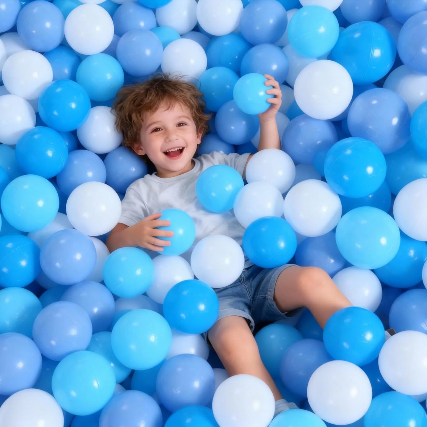 GOGOSO 100-Pack Plastic Play Pit Balls – 2.2 in, 3-Color Safe Ball Pit Balls for Baby & Kids