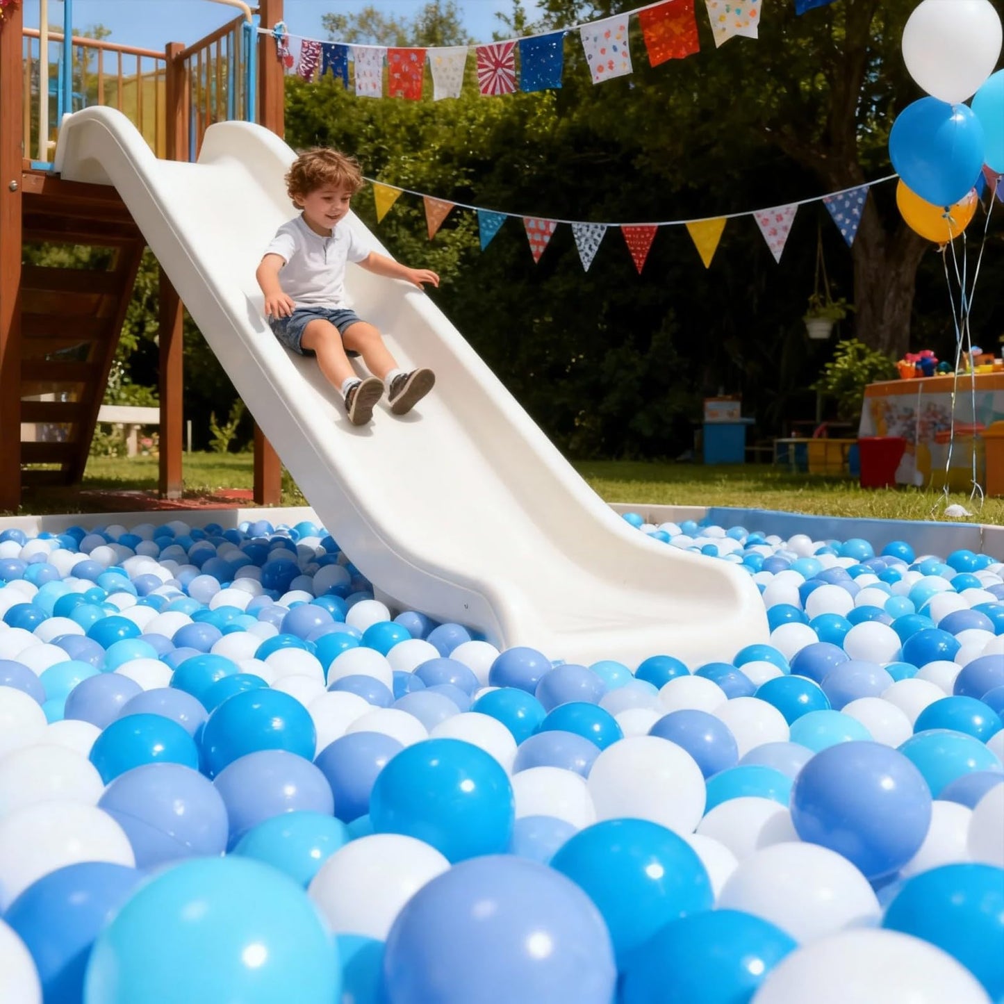 GOGOSO 100-Pack Plastic Play Pit Balls – 2.2 in, 3-Color Safe Ball Pit Balls for Baby & Kids