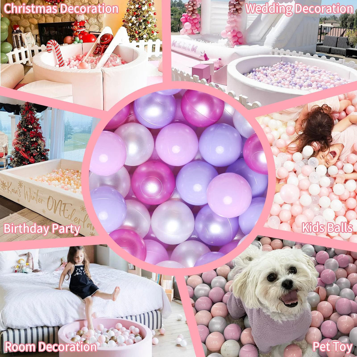 GOGOSO Ball Pits Balls – 200 Non-Toxic 2.2-Inch Crush-Proof, Pearl Purple, BPA-Free