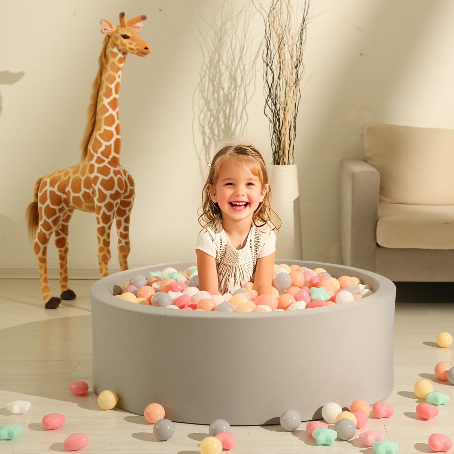 GOGOSO Ball Pit Balls – 200pcs Stars & Hearts, 2.15-Inch, Colorful, Durable & Safe