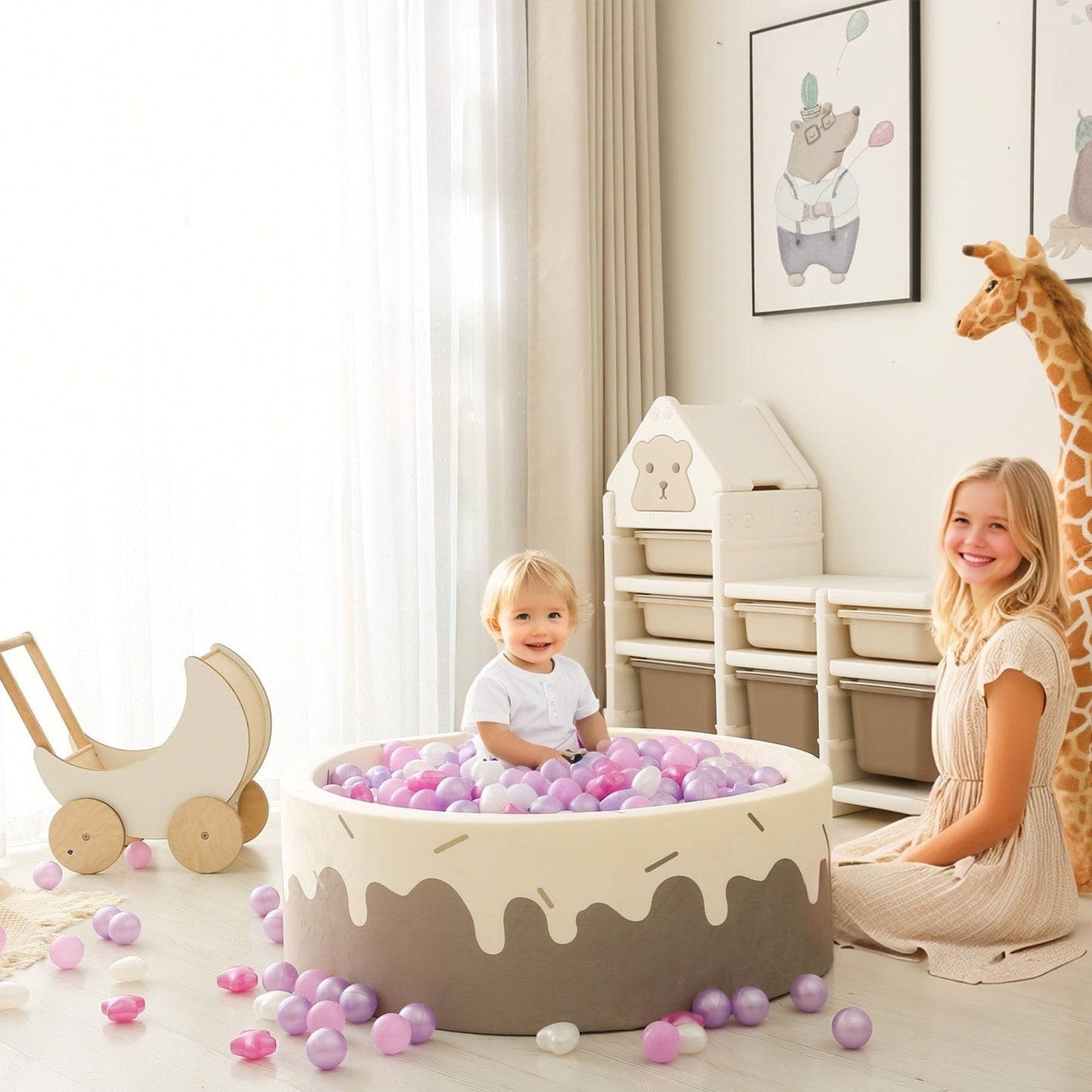 GOGOSO Ball Pit Balls – 500pcs Pastel Stars & Hearts (2.15-inch)