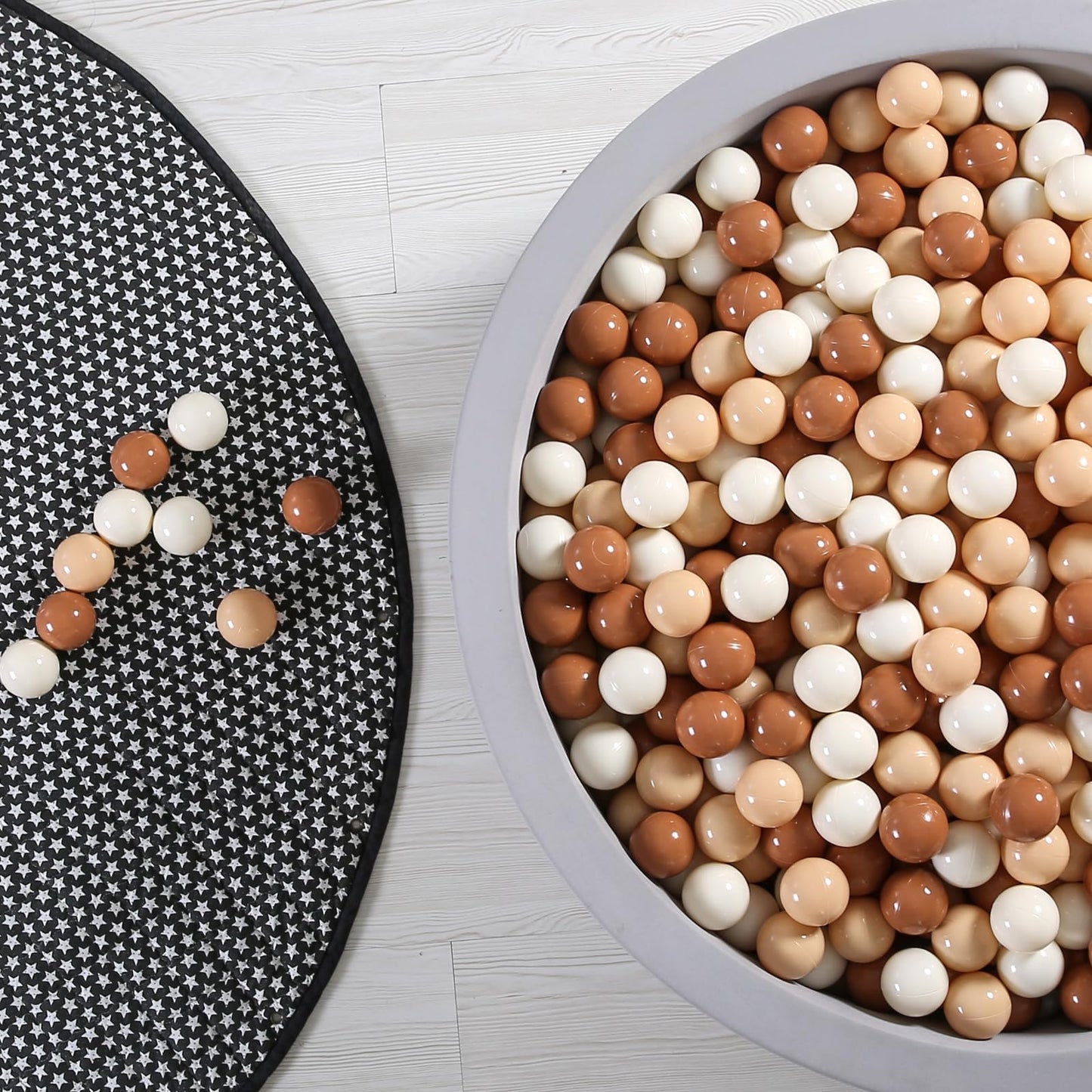 GOGOSO Ball Pit Balls for Toddlers – 100 Soft Pastel Play Balls (Cream, Coffee, White) BPA-Free