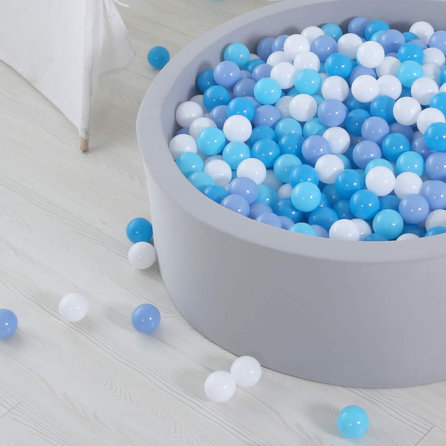 GOGOSO 100-Pack Plastic Play Pit Balls – 2.2 in, 3-Color Safe Ball Pit Balls for Baby & Kids