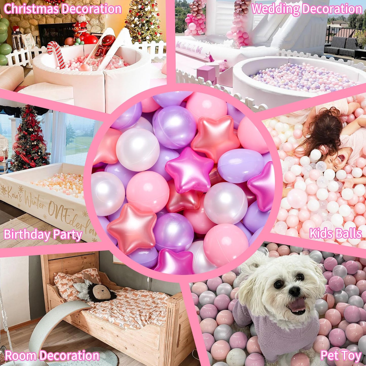 GOGOSO Star Ball Pit Balls 2.15in – 50pcs – BPA-Free Colorful Play Balls