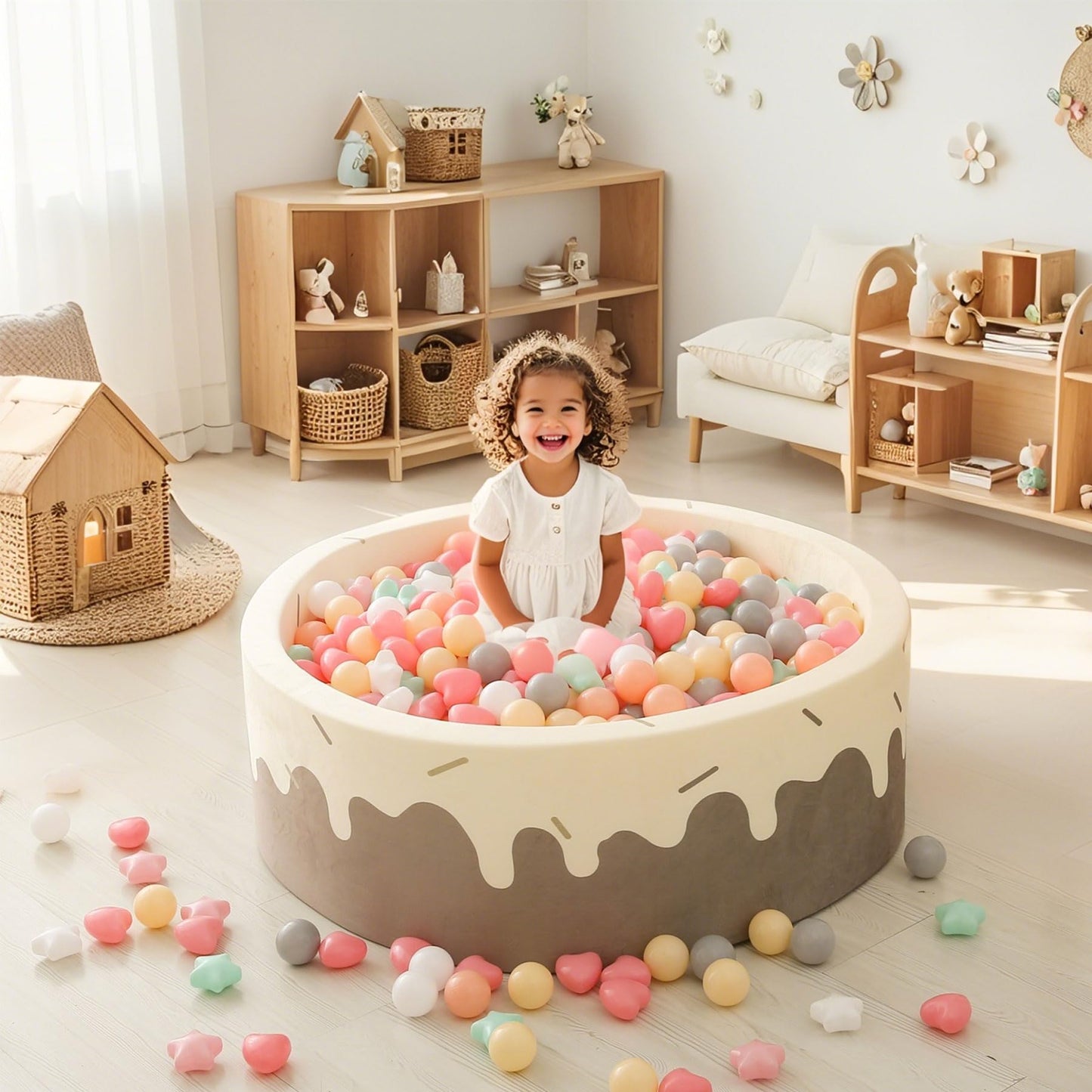 GOGOSO Ball Pit Balls – 200pcs Stars & Hearts, 2.15-Inch, Colorful, Durable & Safe