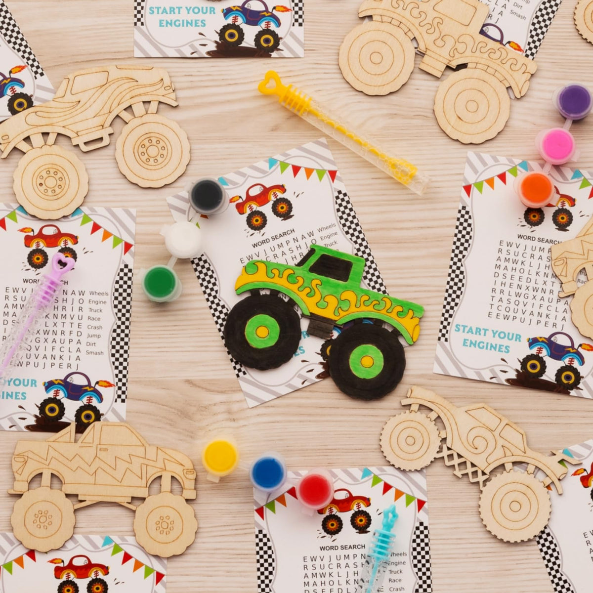 GOGREENWOVEN Monster Truck Party Favors – 12-Piece DIY Kit for Kids