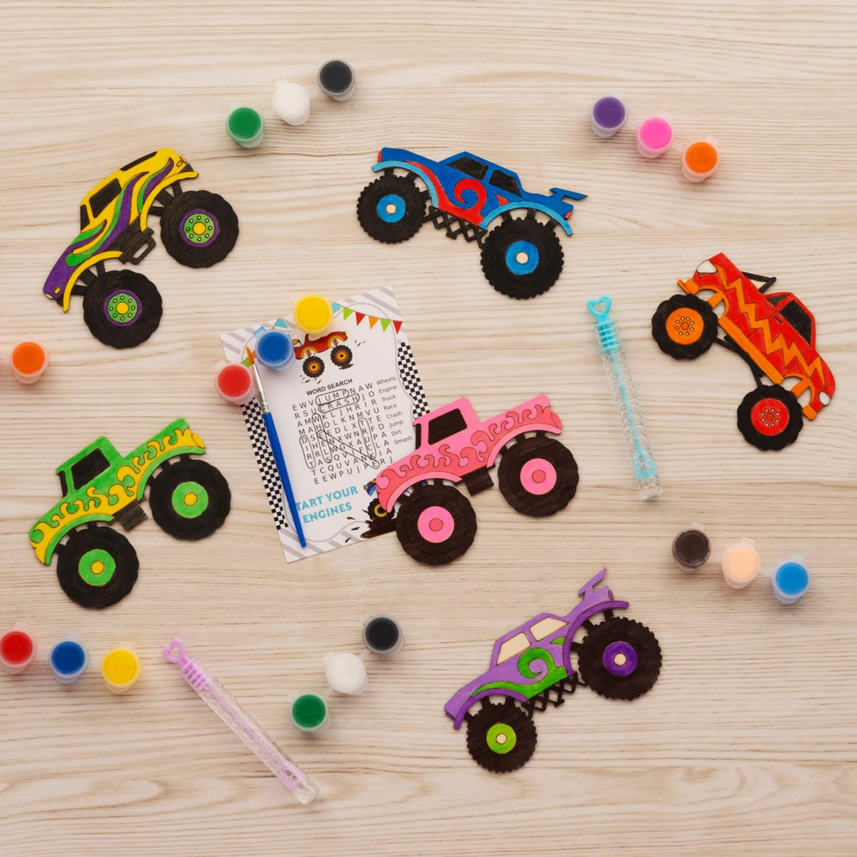 GOGREENWOVEN Monster Truck Party Favors – 12-Piece DIY Kit for Kids