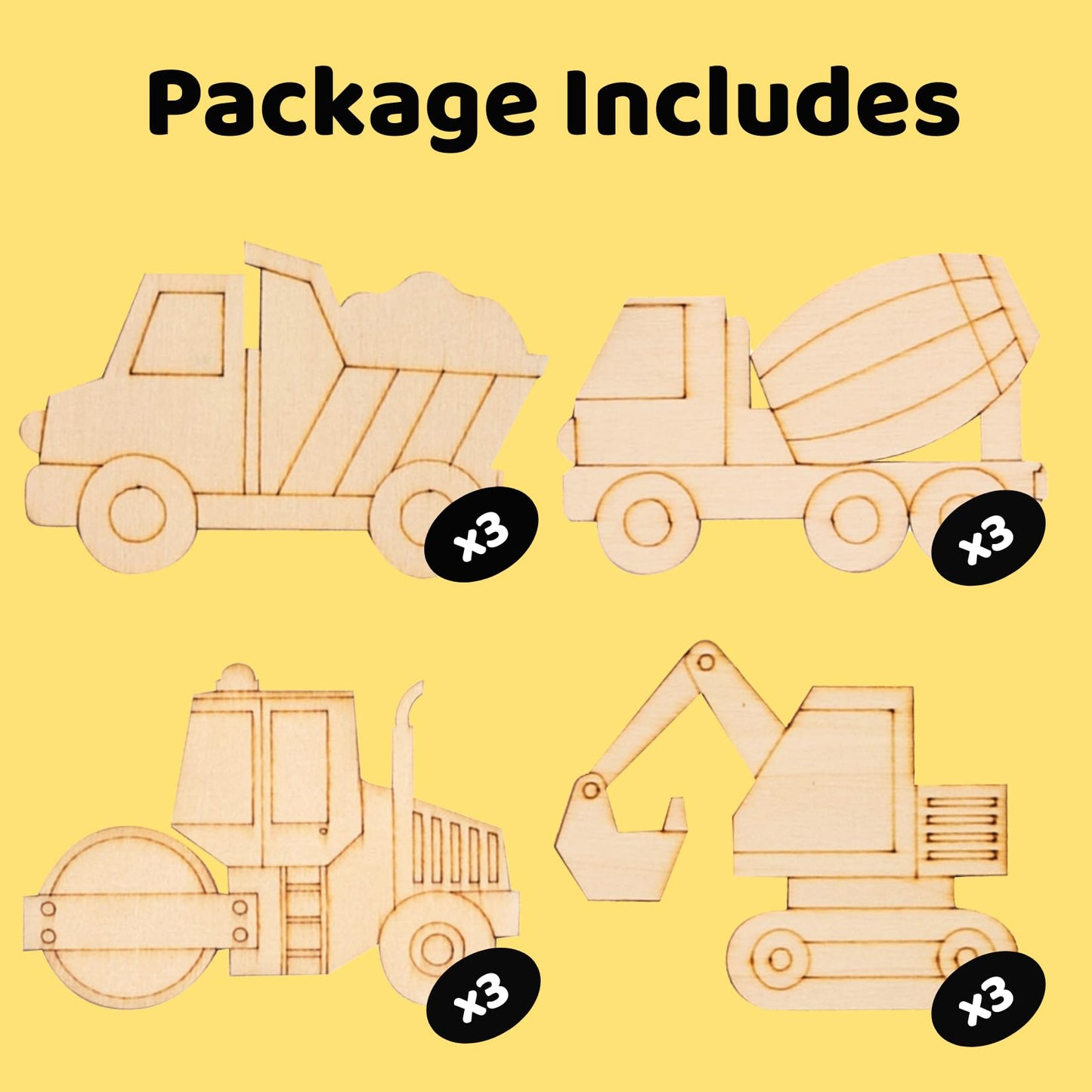GOGREENWOVEN Construction Party Favors — 12-Piece Truck Theme Bubbles & Paint Kit