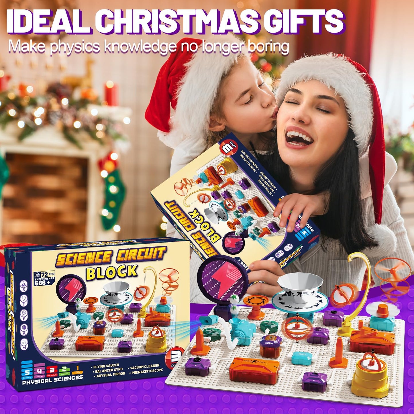 Gohero Circuits Kit – 76 STEM Projects for Kids, Safe Snap-Together Electronics with Fan & RGB Lights