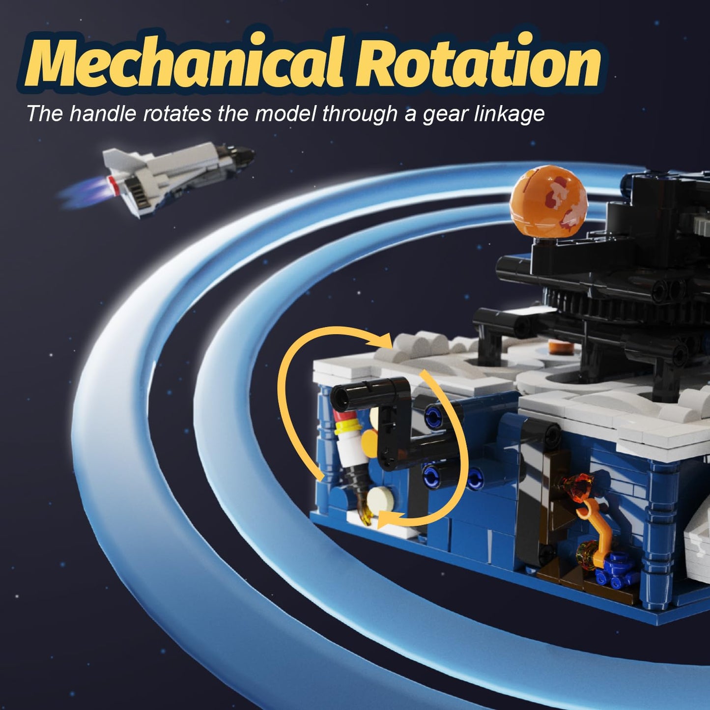 Gohero Solar System Building Set – 775 PCS, Rotatable Planets & Glowing Sun, Lego Space Compatible