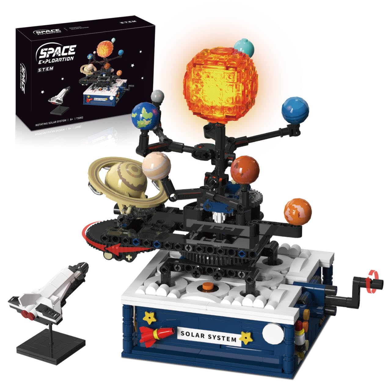 Gohero Solar System Building Set – 775 PCS, Rotatable Planets & Glowing Sun, Lego Space Compatible