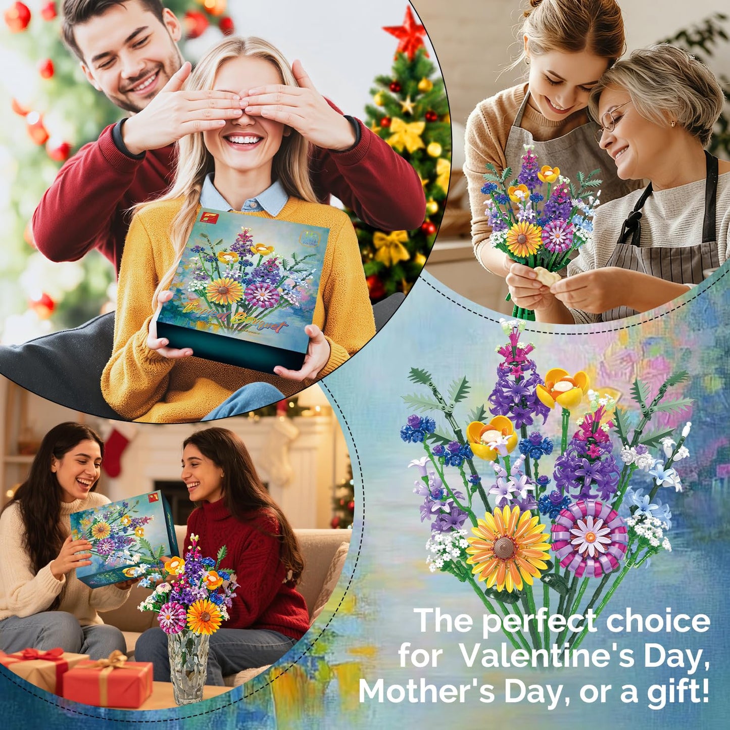 Gohero Sunflower Building Blocks Set (1183PCS) – LEGO-Compatible Flowers for Adults | Home Decor & Gift