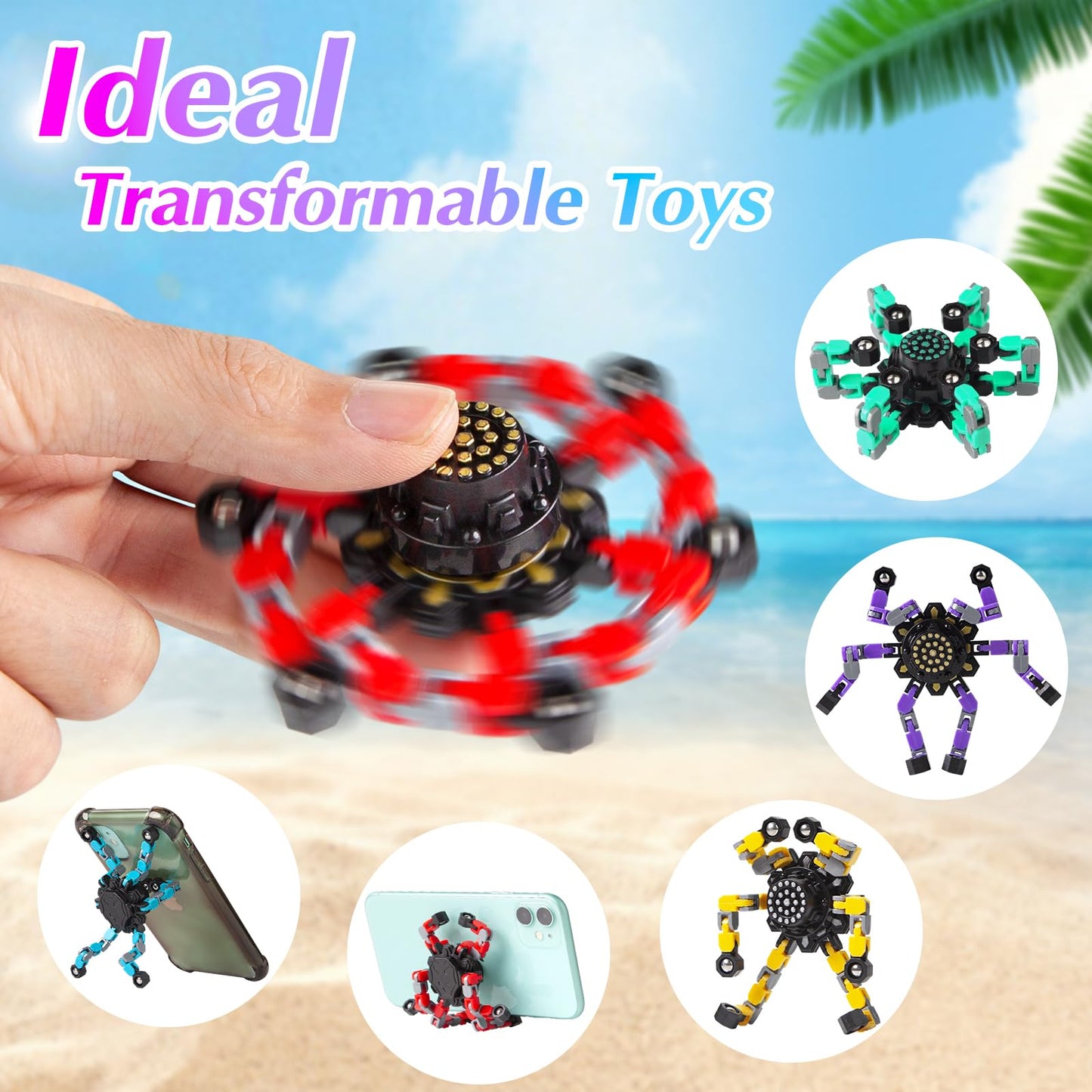 Gokeey Transformable Fidget Spinners – Stress Relief Sensory Toy for Kids & Adults