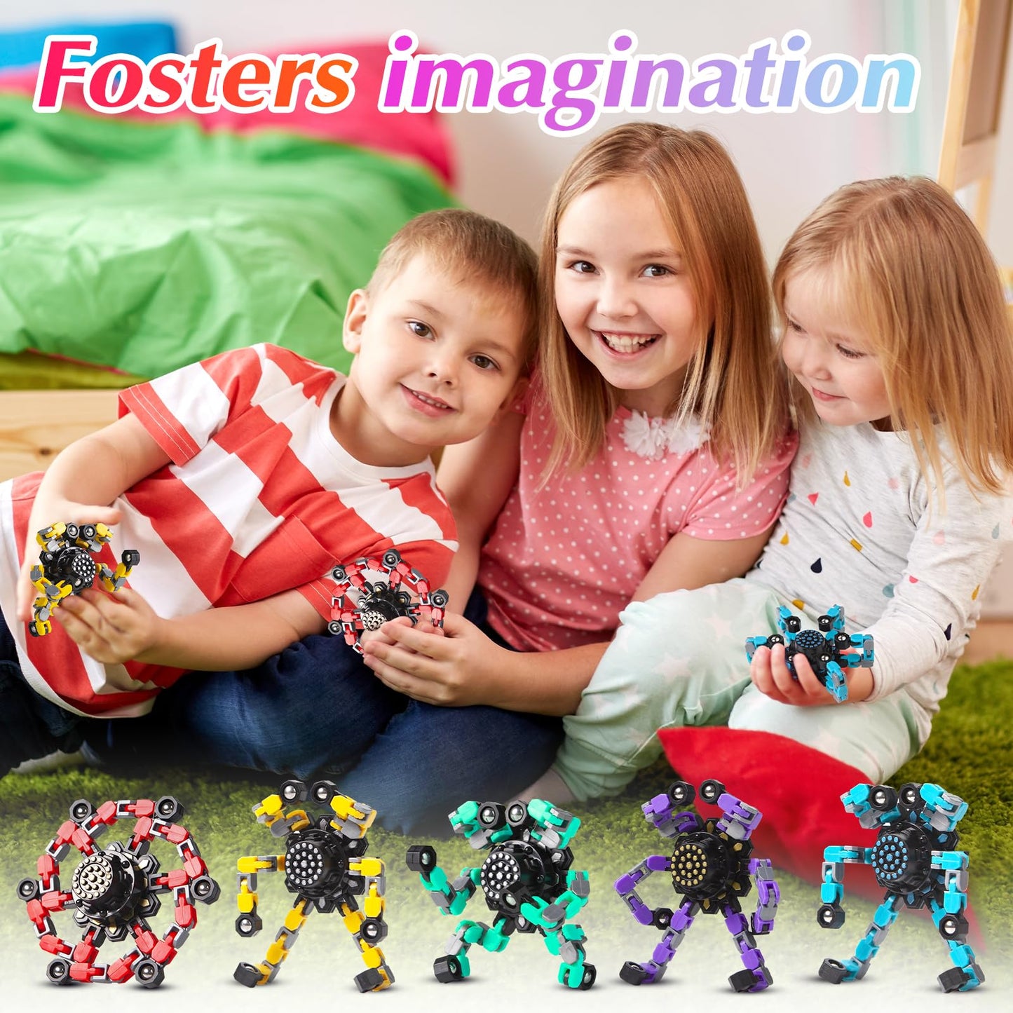 Gokeey Transformable Fidget Spinners – Stress Relief Sensory Toy for Kids & Adults