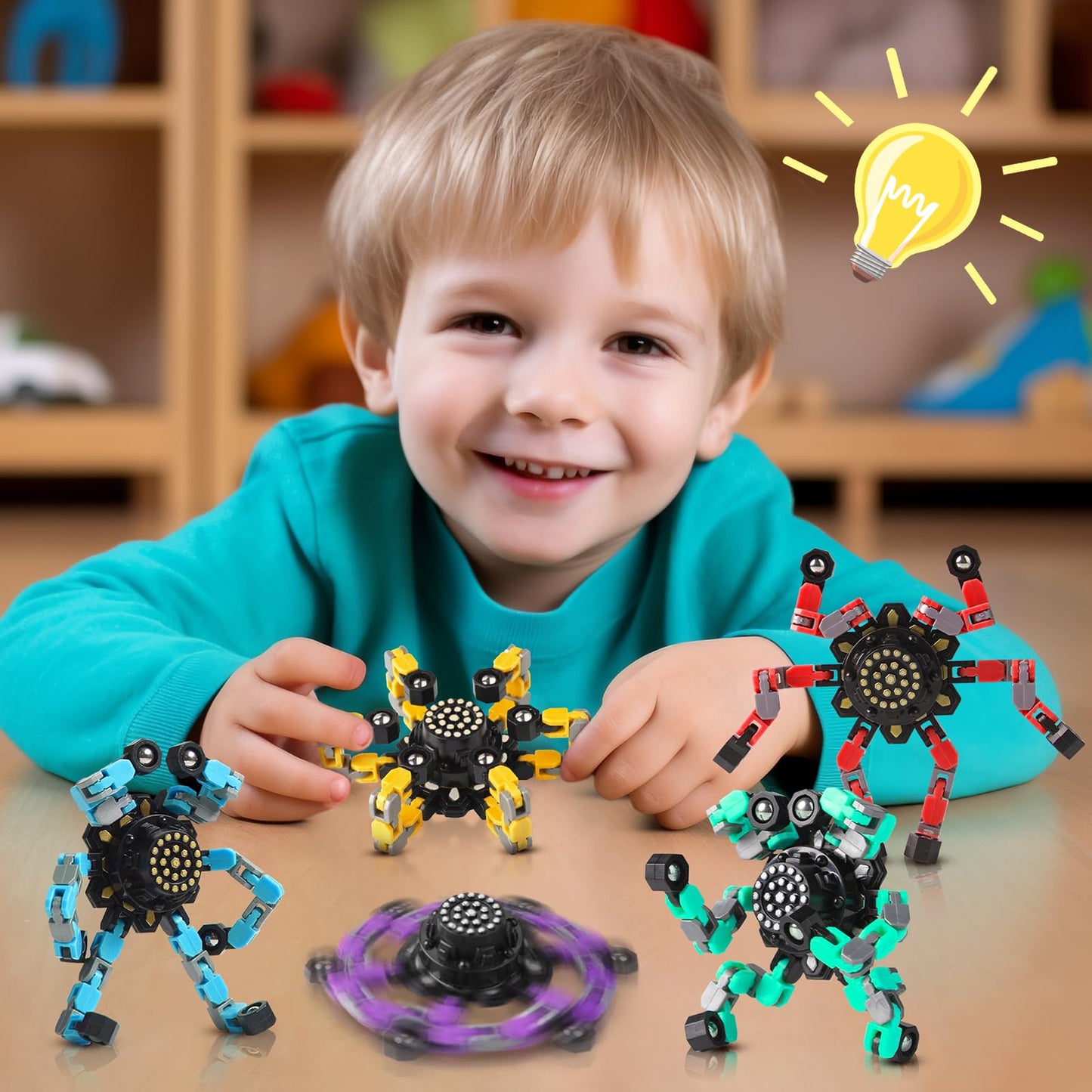 Gokeey Transformable Fidget Spinners – Stress Relief Sensory Toy for Kids & Adults