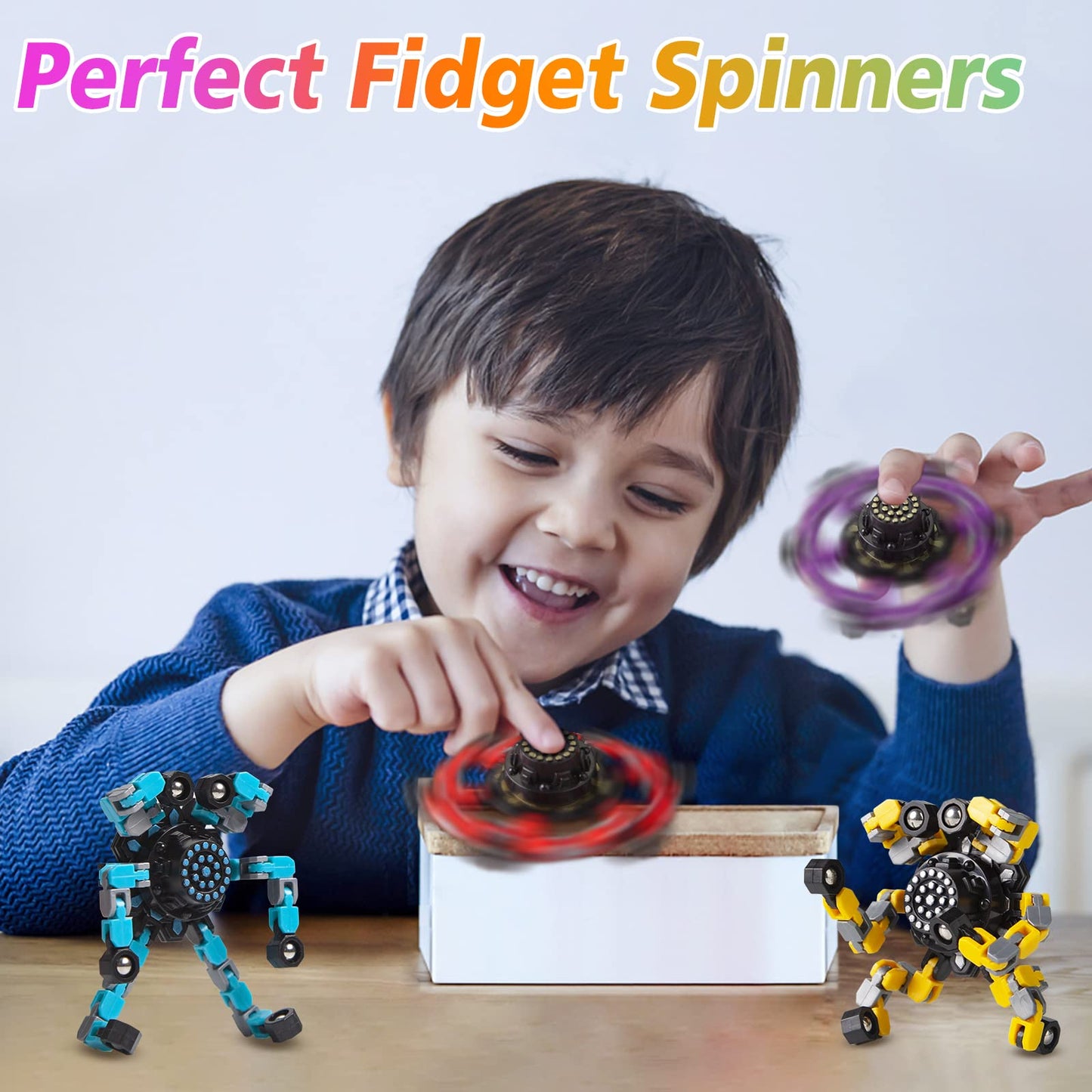 Gokeey Transformable Fidget Spinners – Stress Relief Sensory Toy for Kids & Adults