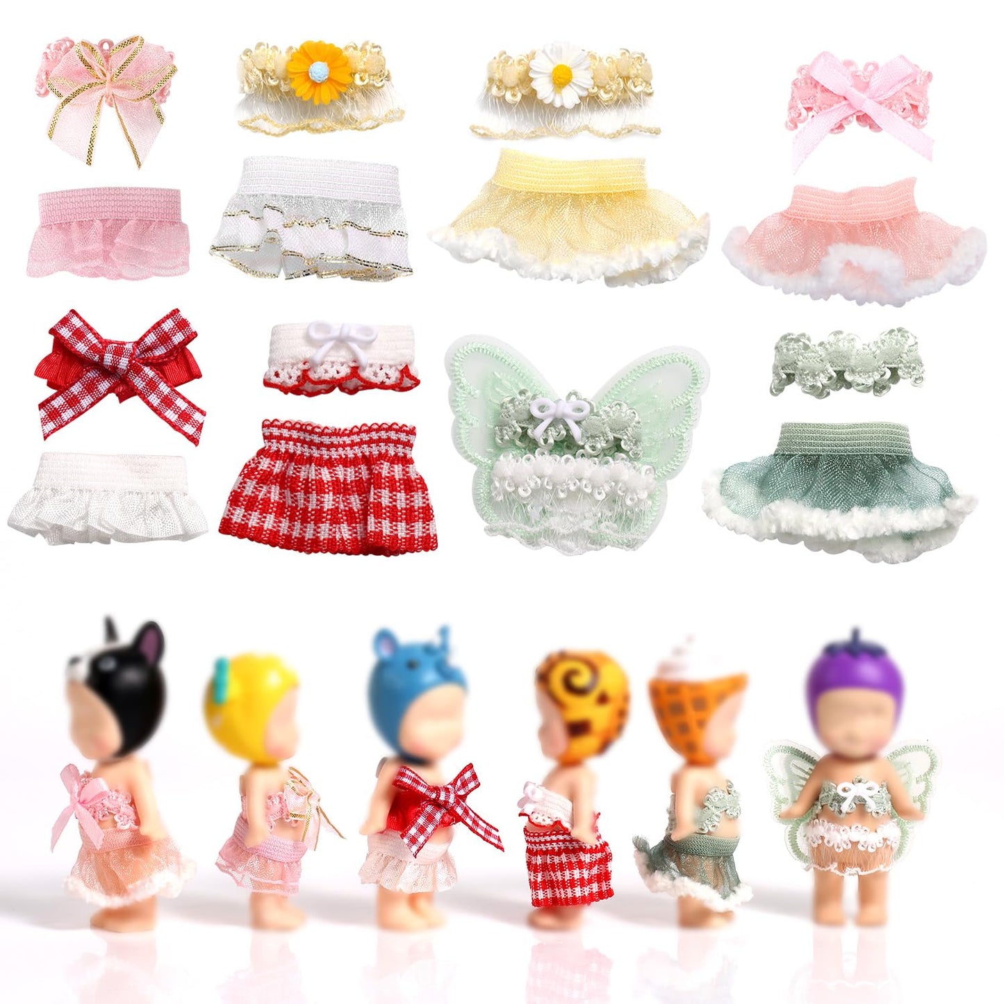Goktvai 8 Sets 3-Inch Doll Clothes — Tops & Skirts for Display and Collecting