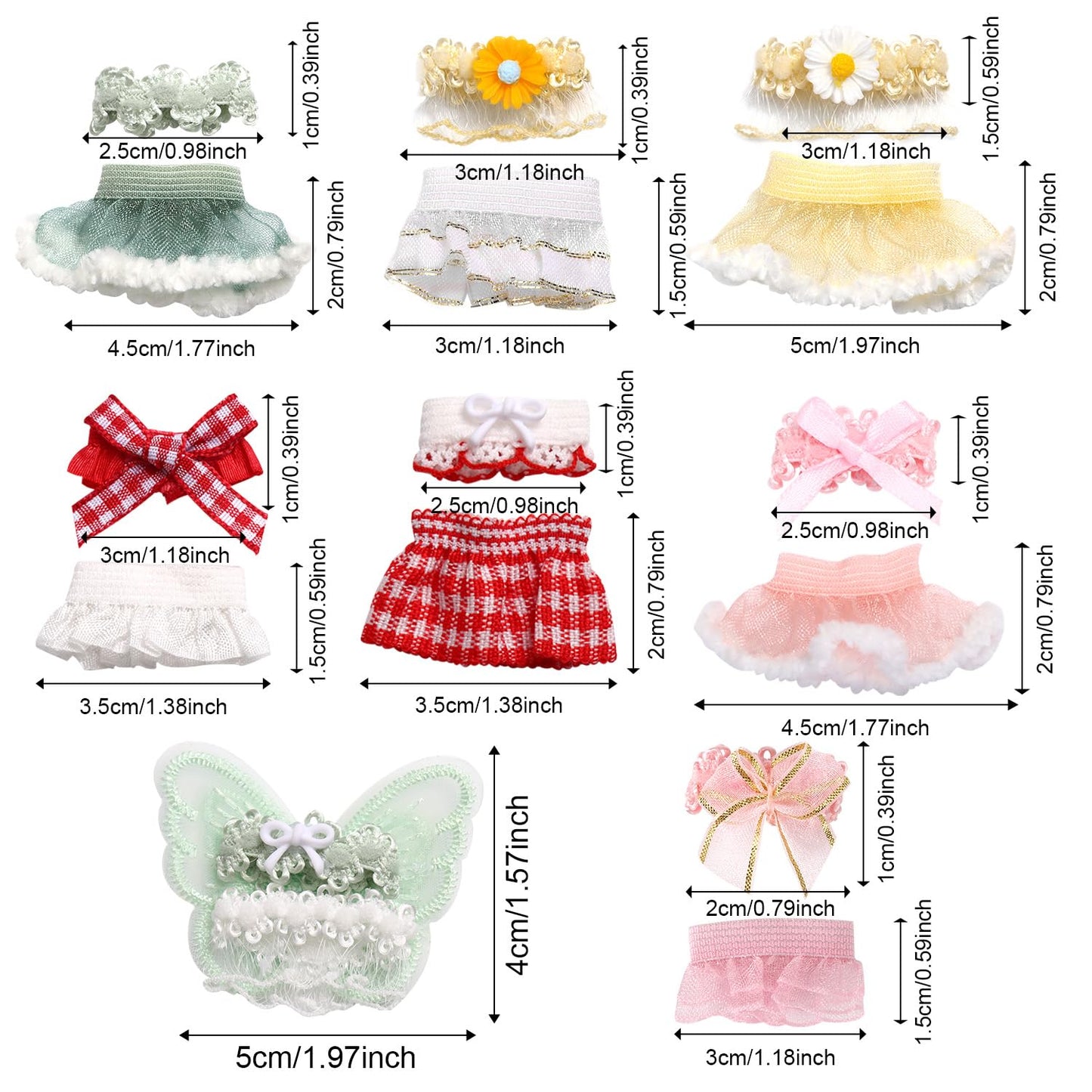 Goktvai 8 Sets 3-Inch Doll Clothes — Tops & Skirts for Display and Collecting