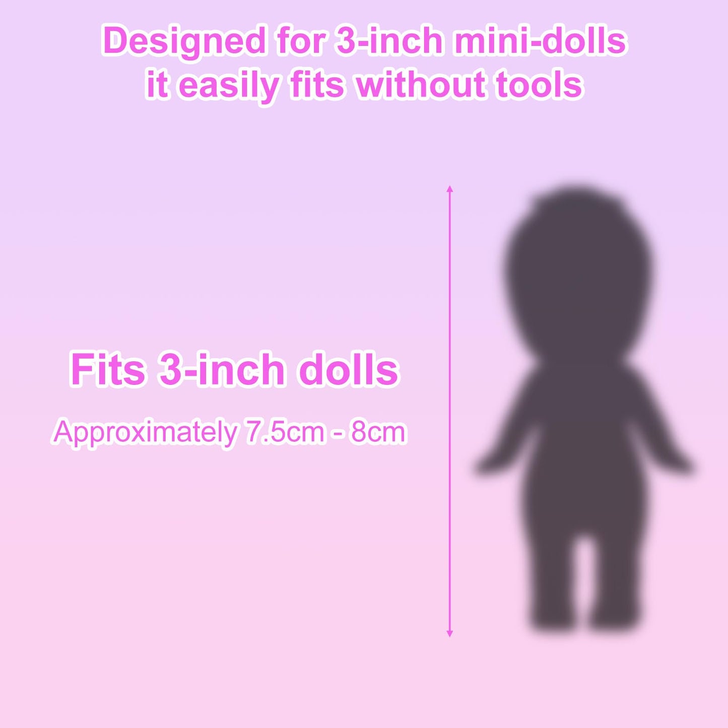 Goktvai 4 Sets 3in Angel Doll Clothes – Tops and Skirts for Display (Purple, Pink)