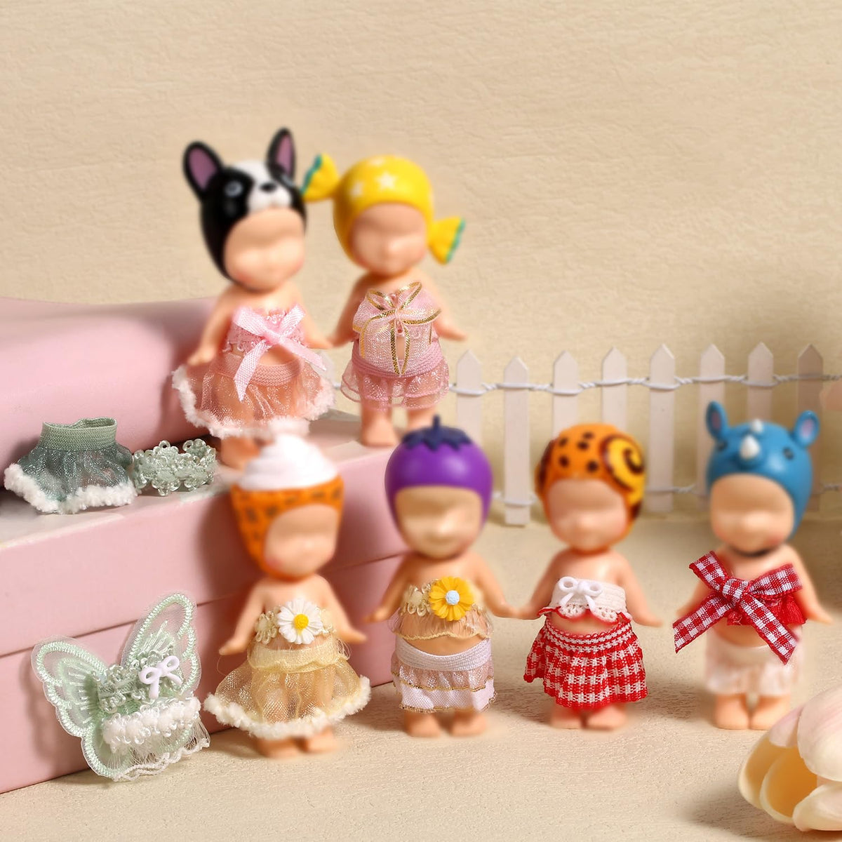 Goktvai 8 Sets 3-Inch Doll Clothes — Tops & Skirts for Display and Collecting