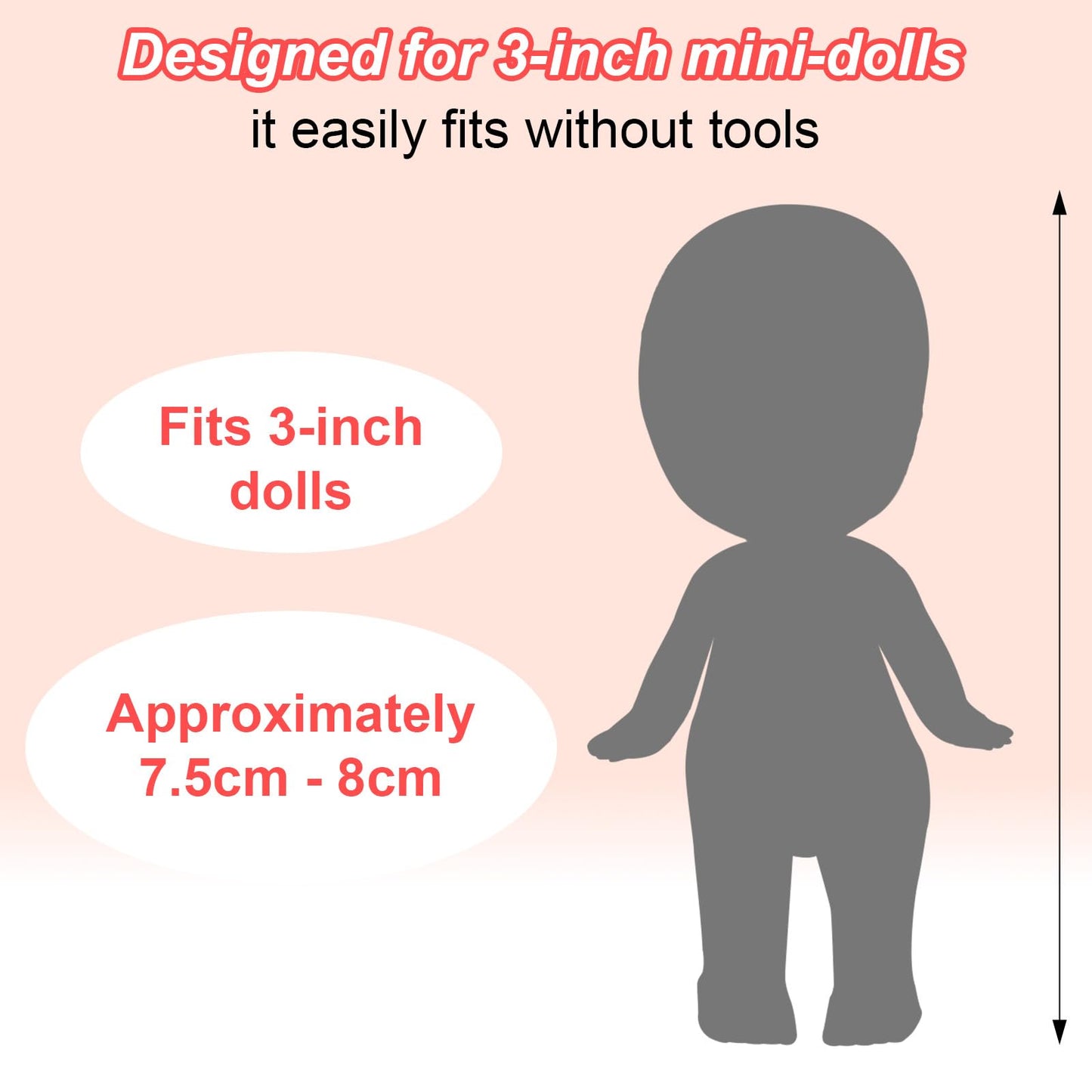 Goktvai 8 Sets 3in Doll Outfits – Cherry Blossom Tops & Skirts (Pink & Red)