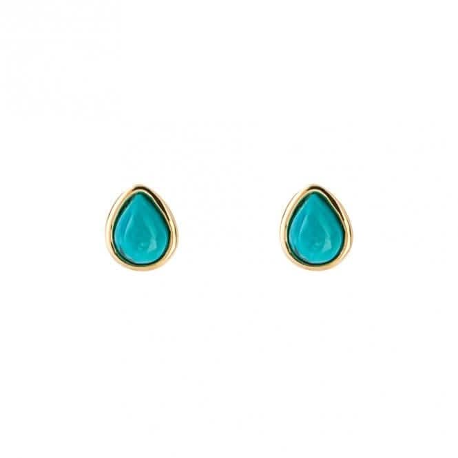 Gold Plated Birthstone December Turquioise Earrings E6213