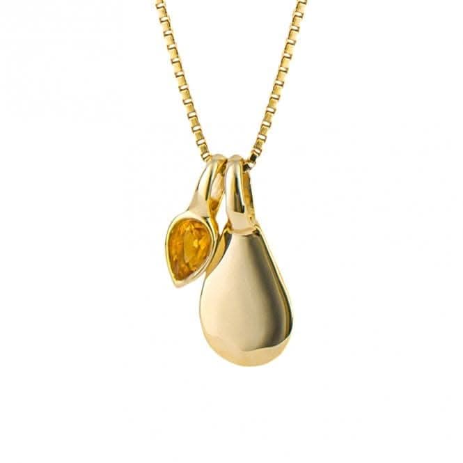 Gold Plated Birthstone November Citrine Pendant P5189