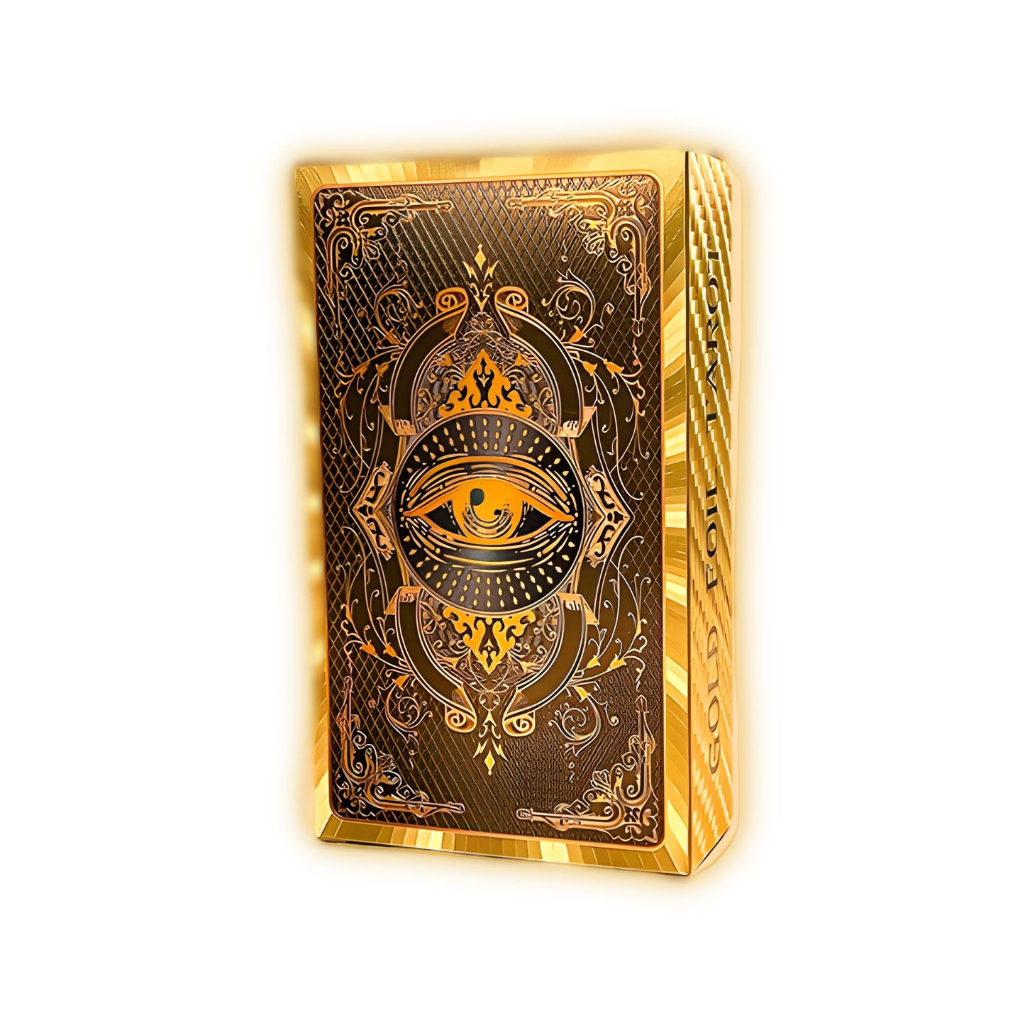 Spanish & English Golden Foil Tarot Deck with Guidebook — 78 PVC Cards, Waterproof & Wrinkle-Resistant