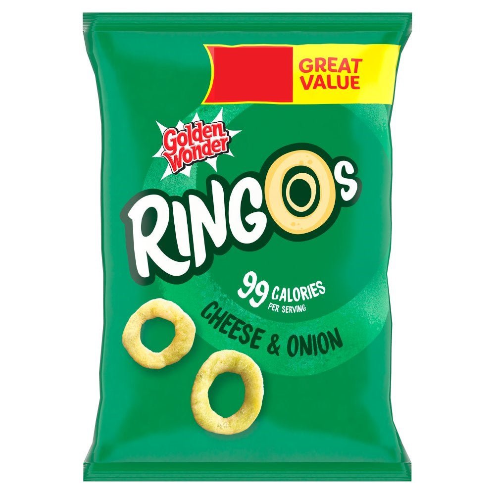 Golden Wonder Ringos Cheese & Onion PMP 40g (Box of 18)