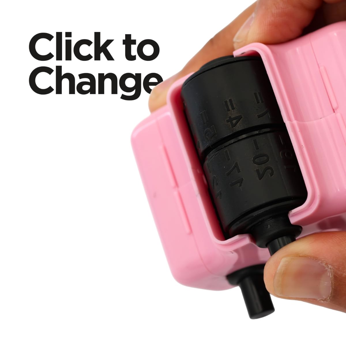 GoldenEgg Math Teacher 4-in-1 Roller Stamp - Addition, Subtraction, Multiplication & Fill-in-the-Blank (Pink)