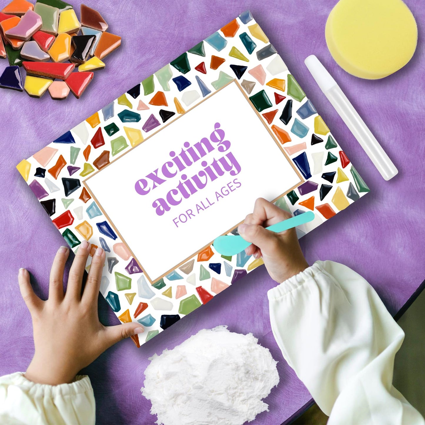 Goldentime Mosaic Frame Kit – DIY Picture Frame Craft for Adults, Teens, and Gift Ideas