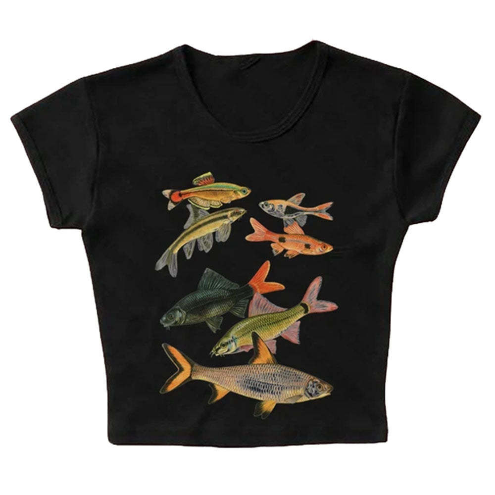 Goldfish Printed Versatile Slim Fit Casual Vest